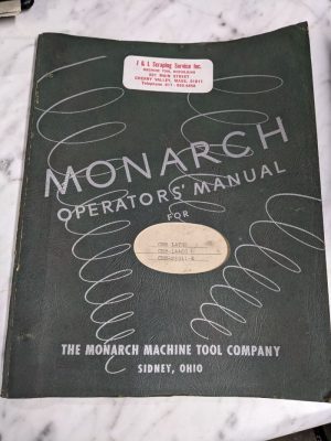 Monarch Operator Manual Service Parts List Book Engine Lathe Cbb 14460 23911-K
