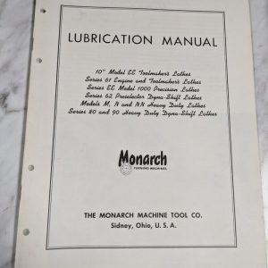 Monarch Lubrication Service Manual Engine Lathe Ee 61 62 N M Nn 80 90 Series