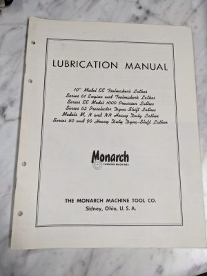 Monarch Lubrication Service Manual Engine Lathe Ee 61 62 N M Nn 80 90 Series