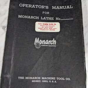 Monarch Operator Manual Service Parts List Book Engine Lathe Cw-22667 Tool