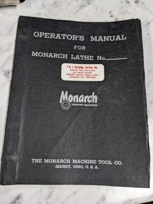 Monarch Operator Manual Service Parts List Book Engine Lathe Cw-22667 Tool