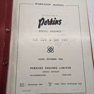 Perkins Diesel Engine Workshop Service & Instruction Manual 6.305 6.288 1960