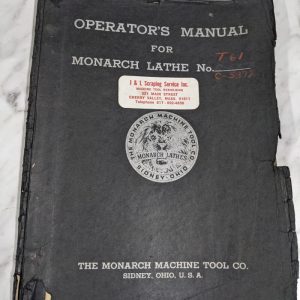 Monarch Operator Manual Service Parts List Book Engine Lathe C-5872 T61