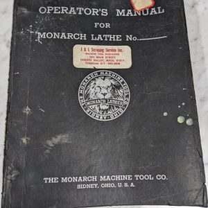 Monarch Operator Manual Service Parts List Book Engine Lathe Ck- 1457-P