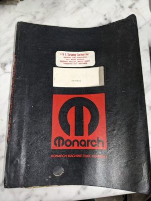 Monarch Operator Manual Service Parts List Book Engine Lathe Ee-8519 Model
