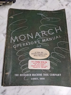 Monarch Operator Manual Service Parts List Book Engine Lathe 10” Ee-41053-At
