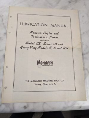 Monarch Lubrication Service Manual Engine Lathe Ee 60 Hd M N Nn Models