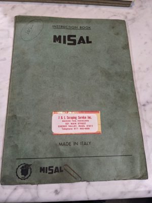 Misal Operator Manual Parts List Book Vertical Milling Machine Horix Italy