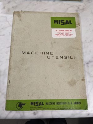 Misal Instruction Operator Manual Parts List Book Grinding Machine Seveso Italy