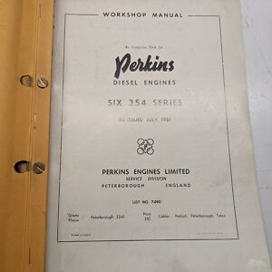 Perkins Diesel Engine Workshop Service & Instruction Manual 6.354 Series 1961