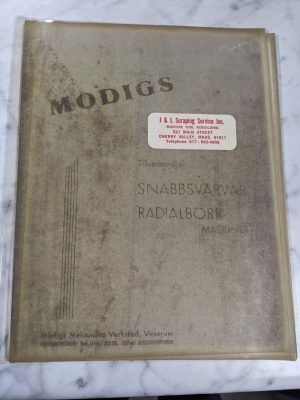 Modigs Operator Service Manual Parts List Book Radial Drill Swedish Rbm 28