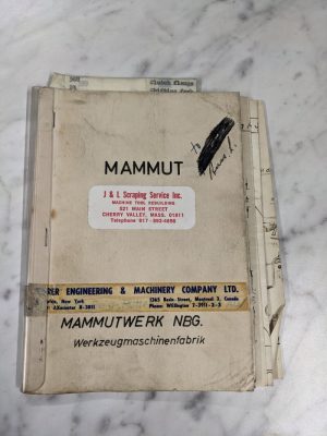 Mammut Vertical Milling Machine V-30 9516 Operator Service Manual Parts List