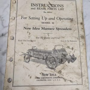 New Idea Farm Operator Service Manual Parts List Book S-153 Manure Spreader