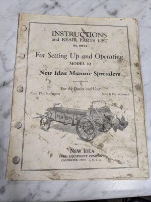New Idea Farm Operator Service Manual Parts List Book S-153 Manure Spreader
