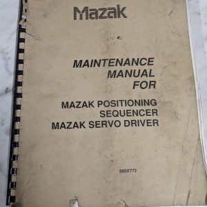Mazak Manual Maintenance Service Manual Positiong Sequencer Servo Driver Cnc