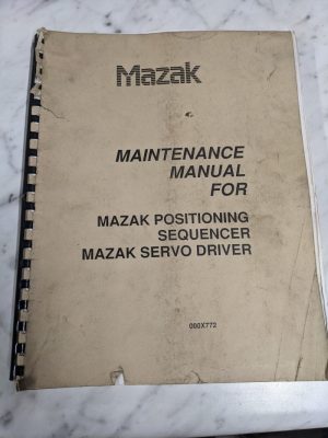 Mazak Manual Maintenance Service Manual Positiong Sequencer Servo Driver Cnc