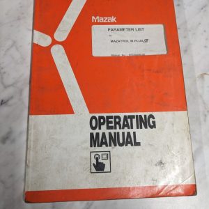 Mazak Parameter List Manual Mazatrol M Plus Alarms Cnc H733Sa0012E Operation
