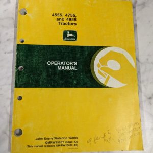 John Deere Jd Operators Service Manual Omrw25630 K9 4555 4755 4955 Tractors