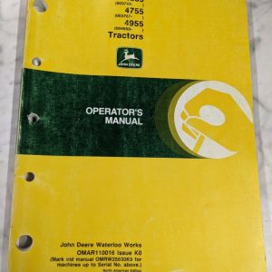 John Deere Jd Operators Service Manual Omar110016 K0 4555 4755 4955 Tractors