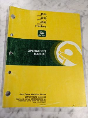 John Deere Jd Operators Service Manual Omar110016 K0 4555 4755 4955 Tractors