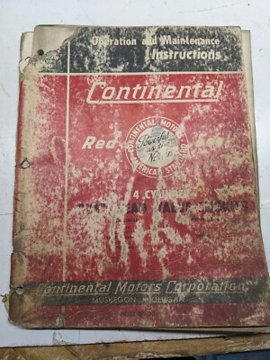 Continental Motors Engine Operation Manual Maintenance 4 Cylinder Ohv