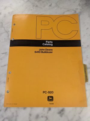 John Deere Jd Parts List Book Manual Catalog 6410 Bulldozer Pc-920 1976
