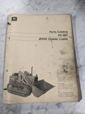 John Deere Jd Parts List Book Manual Catalog Jd450 Crawler Loader Pc-927 1978