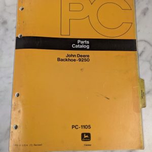 John Deere Jd Parts List Book Manual Catalog 9250 Backhoe Pc-1105 1978