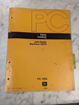John Deere Jd Parts List Book Manual Catalog 9250 Backhoe Pc-1105 1978