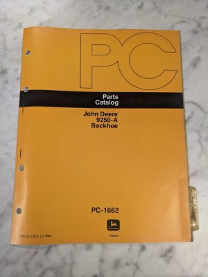 John Deere Jd Parts List Book Manual Catalog 9250-A Backhoe Pc-1662 1978