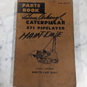 Caterpillar Cat Parts List Book Manual Catalog 571 Pipelayer Ue034347 64A1 1978