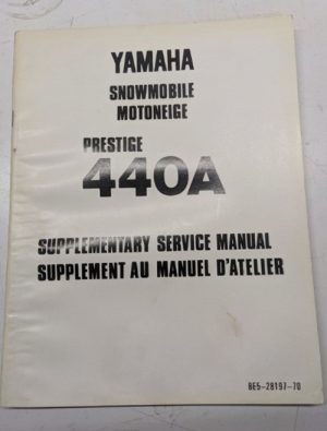 Supplement Only Yamaha Service Manual 440A Prestige Snowmobile 8E5-28197-70 1976