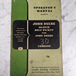 John Deere Operator Service Owner Manual Om-H59-157 66” Belt Pickup 30 Combine