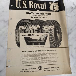 Us Royal Rubber Price List Sales Brochure July 24 1958 Heavy Service Tires