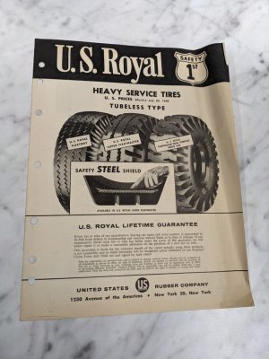 Us Royal Rubber Price List Sales Brochure July 24 1958 Heavy Service Tires