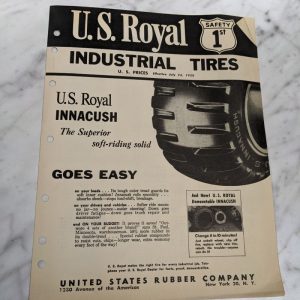 Us Royal Rubber Price List Sales Brochure July 24 1958 Industrial Tires