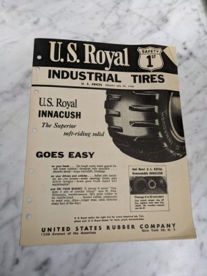 Us Royal Rubber Price List Sales Brochure July 24 1958 Industrial Tires