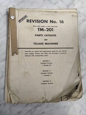 International Harvester Ih Parts List Book Manual Catalog Tillage Machine Tm-201