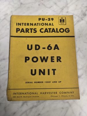 International Harvester Ih Parts List Book Manual Catalog Power Unit Ud-6A Pu-29