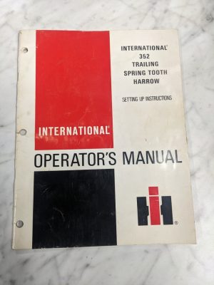 International Harvester Ih Operator'S Service Manual 352 Trailing Harrow 1980