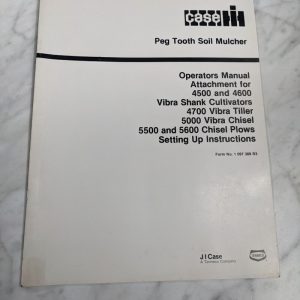 International Harvester Case Setup Instruction Manual Peg Soil Mulcher Operators