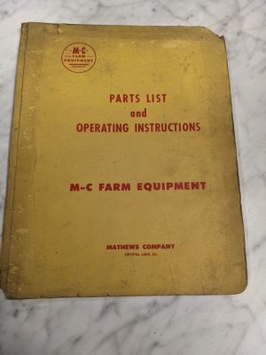 Mathews Co M-C Farm Equipment Parts List Operating Instruction Manual 60G Hay