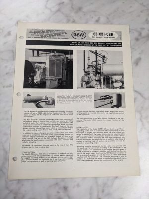 Ren Exhaust Condenser Owner Manual Parts List Cb Cbi Cbd Cdi Engines