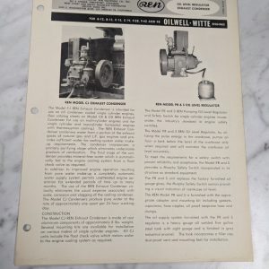 Ren Oil Level Regulator Owner Manual Parts List B-12 C-15 C-19 F-28 42 98 Engine