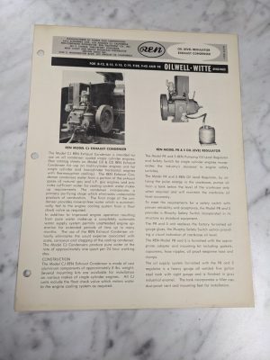 Ren Oil Level Regulator Owner Manual Parts List B-12 C-15 C-19 F-28 42 98 Engine