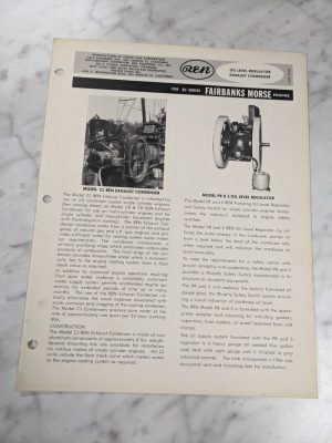 Ren Oil Level Regulator Owner Manual Parts List Zc Series Fairbanks Morse Engine