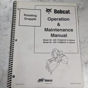 Bobcat Operation Maintenance Manual Skid Steer Attachment Rotating Grapple 30 40