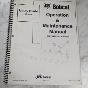 Bobcat Operation & Maintenance Manual Skid Steer Attachment Utility Blade 2001