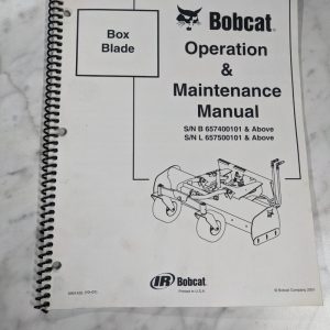 Bobcat Operation & Maintenance Manual Skid Steer Attachment Box Blade 2001