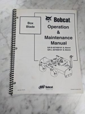 Bobcat Operation & Maintenance Manual Skid Steer Attachment Box Blade 2001
